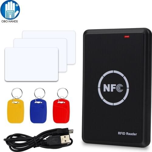 125KHz/13.56MHz RFID NFC Duplicator Copier Smart Card Reader Writer Encrypted Programmer USB ID IC Composite Buckle Card