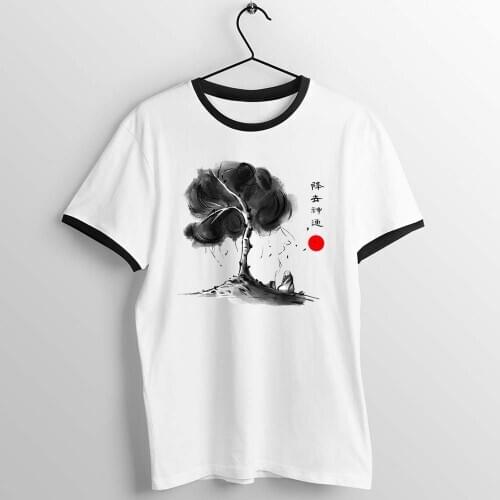 Black Trim T Shirt Uncle Iroh Little Soldier Boy Avatar The Last Airbender Artwork Printed Tee