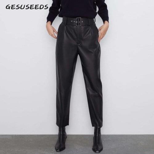 Gesuseeds Women's Leather Pants
