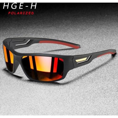 HGE-H Men Fashion Sport Style Polarized Sunglasses High Quality TAC Lens Outdoor Travel Sun Glasses UV400 Protection Goggles N85
