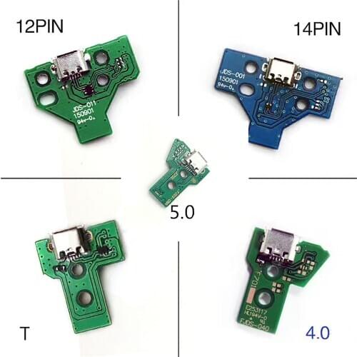 Game Controller Charging Port Motherboard with 12P/14P Cable for PS4 Game Handle Gamepad Repair Part