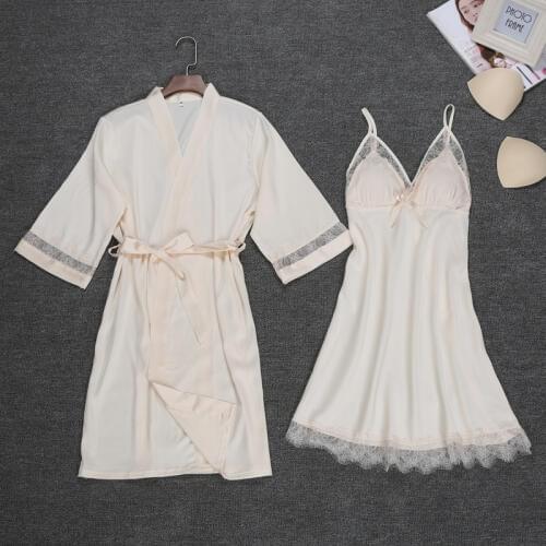 Sexy Womens Night Robe Strap Top Pajamas Suit Summer Two Piec Sleepwear Sets Casual Home Wear Nightwear Sleep Kimono Bath Gown
