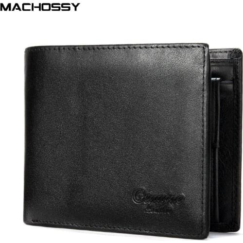 New Genuine Leather Wallet Men Leather Wallet Small Short Purse Card Holder Large Capacity Male Wallet Coin Pocket Wallets