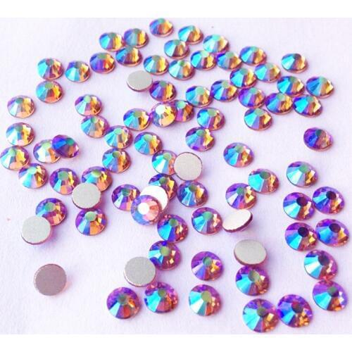 All size Crystal Rhinestone Light Amethyst AB Flatback Strass 3D Nail Art Non Hotfix Rhinestones DIY Decoration Gems