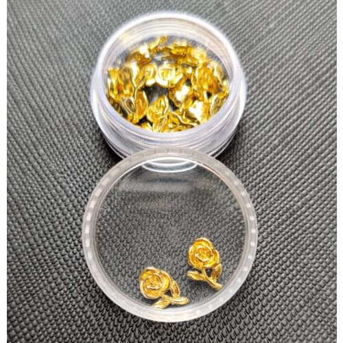 Metal Flowers Nail Art Charms Golden Nailart Accessories 3d Manicure Design New Bottle Nails Kawaii Japanese Alloy Decors