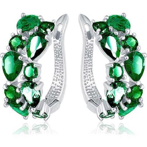 Fashion Crystal Zircon Hoop Earrings for Women Jewelry Wedding Brincos Mujer Engagement Statement Luxury Earings Accessories