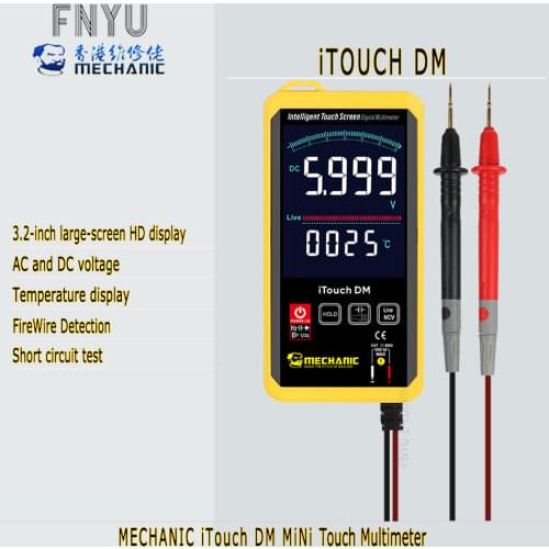 Touch multimeter 3.2-inch LCD HD display AC DC Temperature display diode FireWire Frequency TEST MECHANIC iTouch DM
