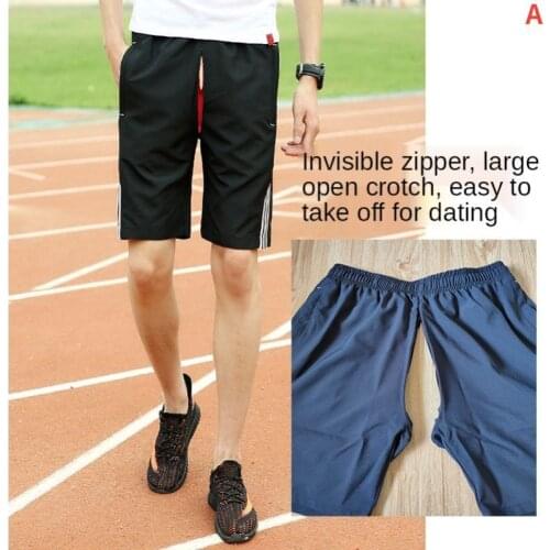 Outdoor Sex No Take Off Service Artifact Convenient Pants Full Open Invisible Zipper Smart Pants Mens Ice Silk Seamless Underwea