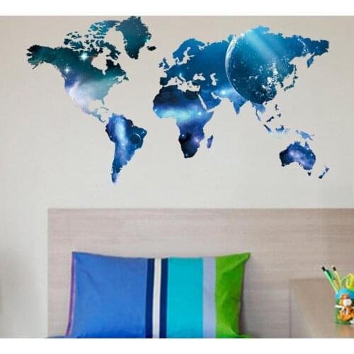 New star lollipop World map guest bedroom background wall stickers wholesale Home Furnishing stickers