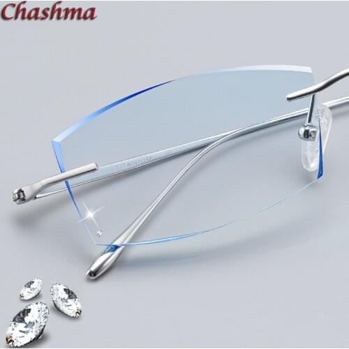 Pure Titanium Progressive Glasses Men Eyeglasses Spectacles Rimless Light Prescription Glass Anti Blue Ray Lens Glasses Frame