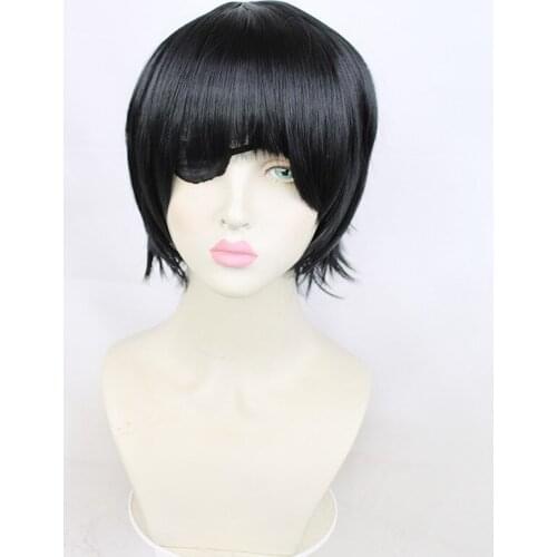 Chainsaw Man Himeno Cosplay Wig Anime Short Natural Black Wigs Halloween Cosplay Props 30cm