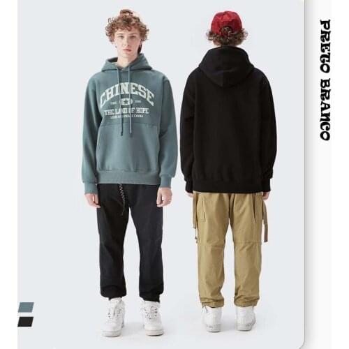 Preto branco Men's Hoodies