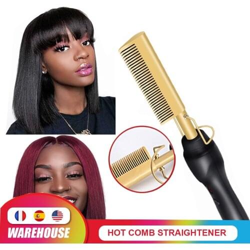 Comb Hot Comb Hair Straightener Flat Irons Electric Hair Curling Iron Titanium Alloy Hair Curler Brush Environmentally Friendly