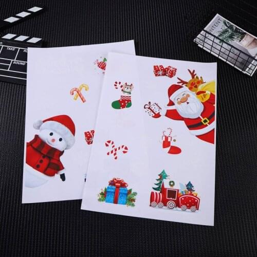 Christmas Window Clings Christmas Snowflake Window Stickers Decals Reusable Electrostatic for Window Glass Mirror STTA889