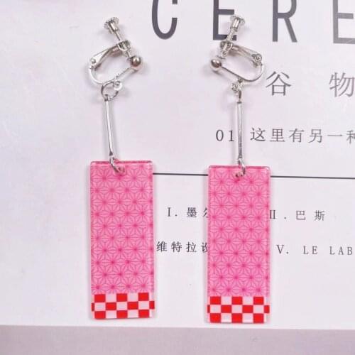 Trumpet Drop Earrings Anime Acrylic Demon Slayer Kimetsu no Yaiba Blade of Ghost Earings For Women Men Gift Earrings