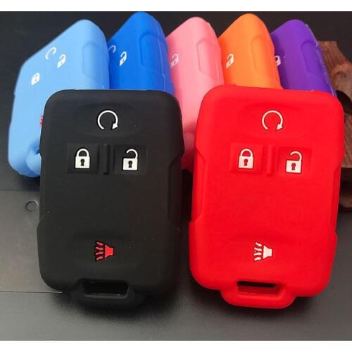 4Buttons Silicone Key Fob Cover Case for 2017-2018 Chevrolet Silverado Colorado GMC Canyon Sierra