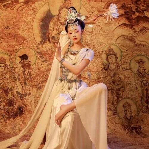 YaDan Heaven Goddess Thematic Photography Costume Exotic Minority Group DunHuang Flying Fairy Tang Aesthetic Dance Costume Hanfu