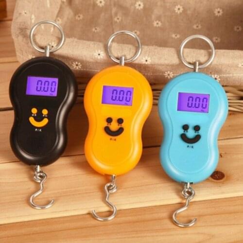 Black Electronic 50Kg 10g Hanging Scale LCD Digital Scale BackLight Fishing Weights Pocket Scale Luggage Scales