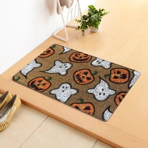 Thrilling Skeleton Cartoon Mat Halloween Bat Carpet Home Living Room Bedroom Doormat 40X60cm Festive Mood Modern Horror Rug