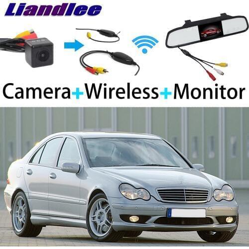 Liandlee 3in1 Wireless Receiver Mirror Monitor Special Rear View Camera For Mercedes Benz MB W203 C160 C180 C200 C230 C240 C280