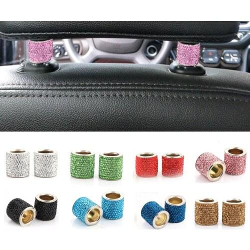 1 Pair Car Diamond Crystal Car Seat Headrest Decoration Charms Bling Car Accessories for Women Car Bling for Seat Rhinestone