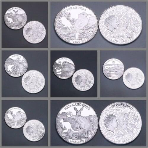 1OZ 2019 Australian Silve Coin (Crocodile + Kookaburra +Brown Snake + Koala + kangaroo + Platypus)