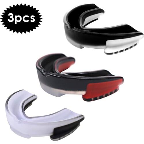 3pcs Non-Toxic Soft Sports Adult Mouth Guard Moldable Teeth Protective Mouthguard For Football Boxing Karate Hockey Basketball