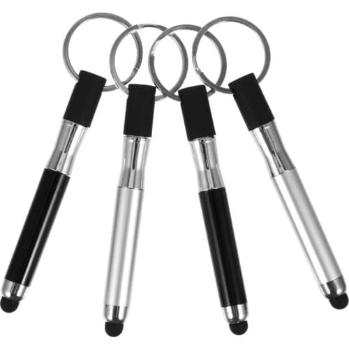 4pcs Touch Stylus Key Chains Capacitive Stylus Pens Key Rings Hanging Pendants