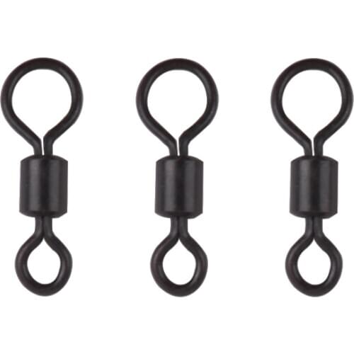 500Pcs/lot Carp Fishing connector Helicopter Chod Rig Big eye Matt Black Quick link rigs swivel tackle for Carp Fishing