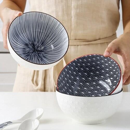 6-inch gypsophila noodle bowl salad bowl breakfast ceramic instant noodle bowl cute eating bowl home fruit bowl dessert bowl