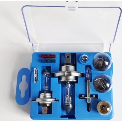Car Halogen Emergency Kit H1 H4 H7 55W 60W Light Bulb Fuse Car Kit Spares T10 W5W 1156/ba15s 1157 G18 Replacement Kit Set