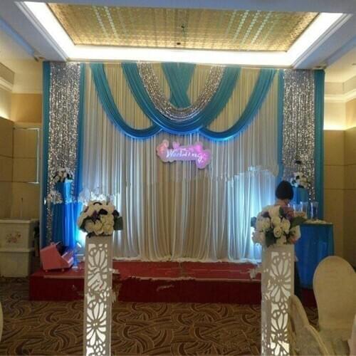 Free DHL Wedding Swag Curtain Drap Ice Silk Wedding Backdrop 3m*6m(10ft*20ft) Wedding Decorations High Quality