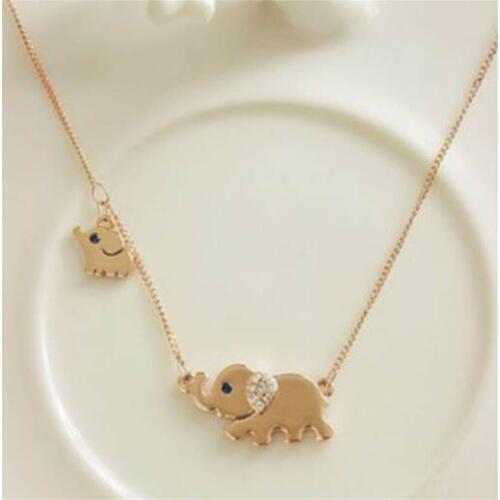 Bespmosp Charm Lovely Elephant Pendant Necklace Elegant For Women Fashion Chain Jewelry Casual Animal Party Choker Collar Gifts
