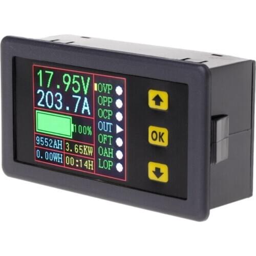 DC 0-90V 0-20A Digital Multimeter Charge-Discharge Battery Tester Volt Amp Meter