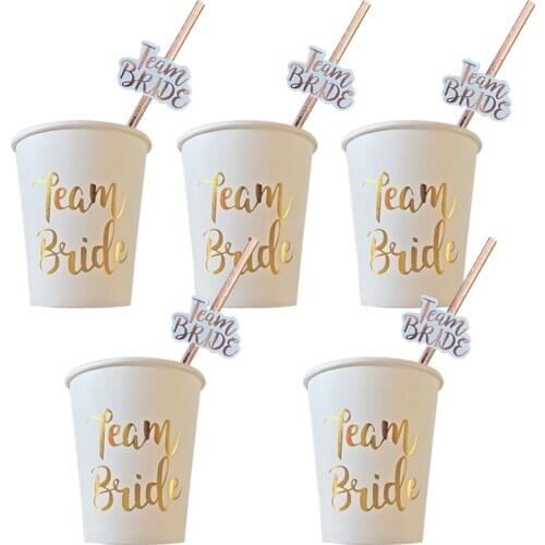 Bachelorette Party Team Bride To Be Straw Decoration Wedding Party Team Bride Cup Hen Party Decoration Supplies