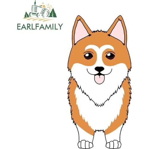 EARLFAMILY 13cm x 6.4cm For Corgi Pembroke Motorcycle Car Stickers DIY Custom Printing Decal Refrigerator Waterproof Decoration