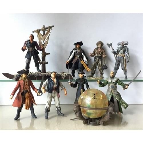 Pirates of The Caribeas The Curse of The Black Pearl Jack Sparrow Elisabeth Davy Jones Joints Movable Action Figure Model Toys