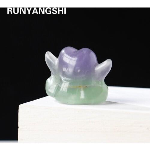 Natural Fluorite Crystal lovely little ghost carving crystal handicraft ornament Halloween childrens gift decorations
