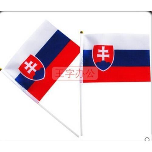 14 * 21 cm Slovakia hand signal waving flag small banner flags