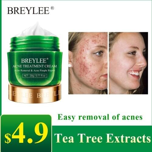 BREYLEE Acne Treatment Cream Face Cream Anti Acne Pimple Removal Spots Shrink Pores Oil Control Skin Care Moisturizing Serum 20g