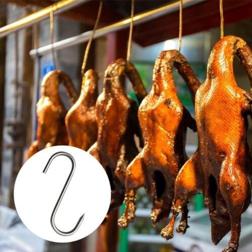 20 Pcs Stainless Steel Butchers Hook with Sharp Tip for butcher Shop For Kitchen Hot And Cold Smoking Practical Hook