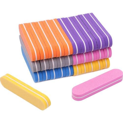 20pcs/lot Mini Nail Files Professional Nail Buffer Block Colorful Sponge Nail Art File Double Sided UV Gel Polish Manicure Tools