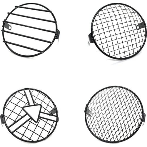 Motorcycle Vintage Universal Headlight Protector Retro Grill Light Lamp Guard Cover 7 inch for Harley Chopper Cafe Racer