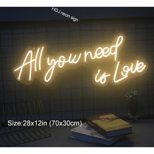 Custom Neon Light Sign All You Need Is Love Suitable For Home Hall Propose Wedding Personalized Wall Decoration Neon Light