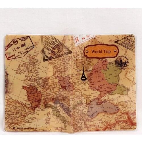 Hot Sale World Map Travel Passport Cover PVC Holder Travel Passport Cover Case Brand Passport Holder Documents Folder Bag Blue