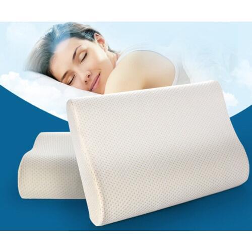 Memory Foam Bed Orthopedic Pillow for Neck Pain Sleeping with Embroidered Pillowcase 50*30cm