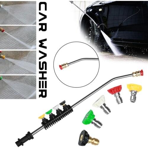High Pressure Car Wash Gun Snow Foam Lance Long Curved Rod 1/4 Quick Insert Nozzle For Car Washing Machine For Karcher K Series