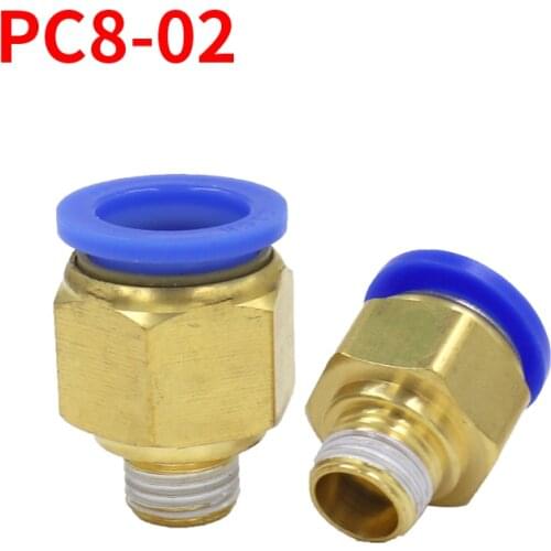 10pcs PC4-6-8 Air Pneumatic Fitting 4-M5 4-M6 Male Thread 1/4 1/2 1/8 3/8 Compressed Hose Tube Pipe Brass Quick Connector