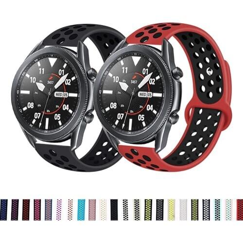 20/22MM Watch Strap For Samsung Galaxy Watch Active2 40/44MM Band Sport Breathable Silicone Bracelet For Gear S3 Frontier Correa