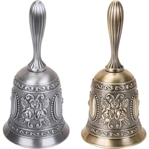 Manual Bell Meditation Hand Bell Retro Style Lucky Dinner Prayer Portable Tibetan Buddhist Service Handmade Brass home decor